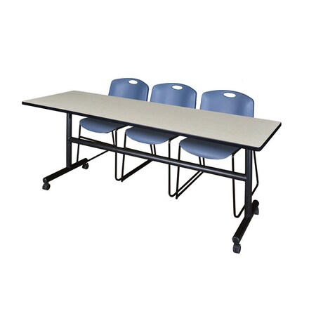 Kobe Rectangle FlipTop Table, 84" W, 29" H, Laminate Top, Maple MKFT8424PL44BE